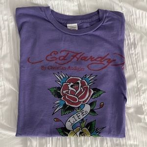 ed hardy rose tee